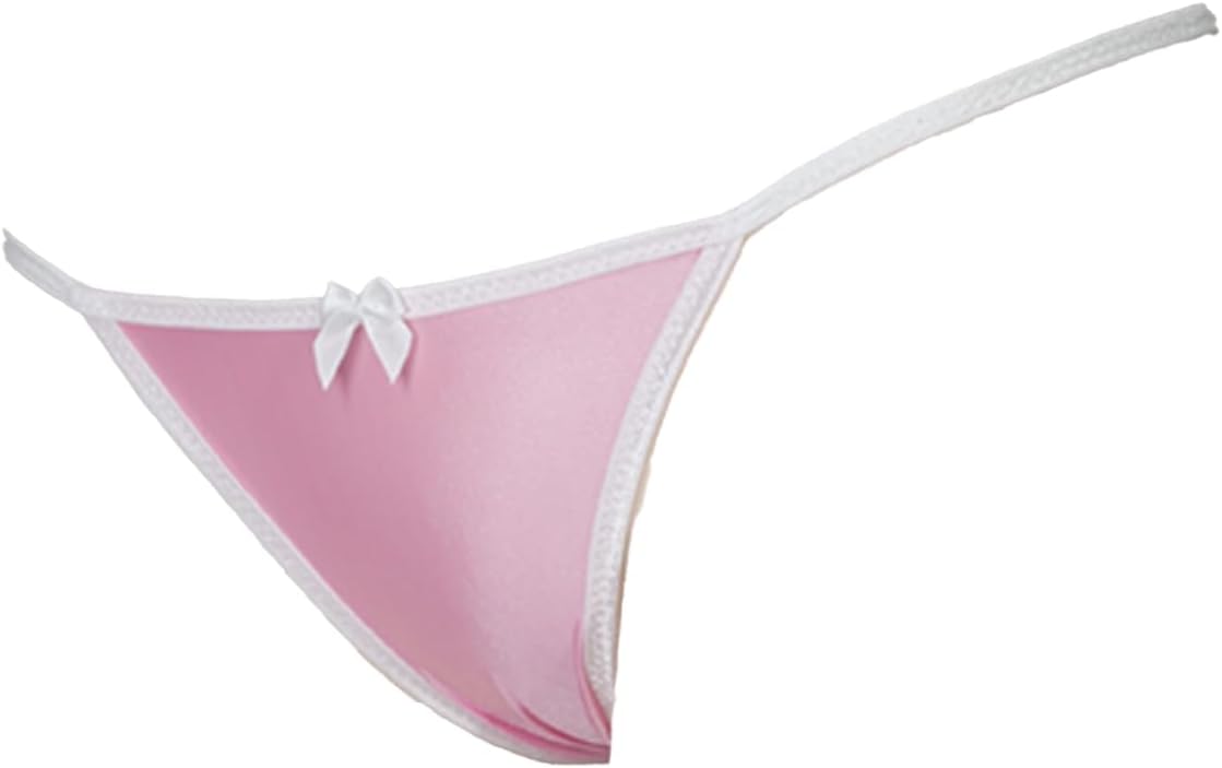 [PHARFAITE] サテン調薄手ストレッチナイロン／ローライズバックレースショーツ