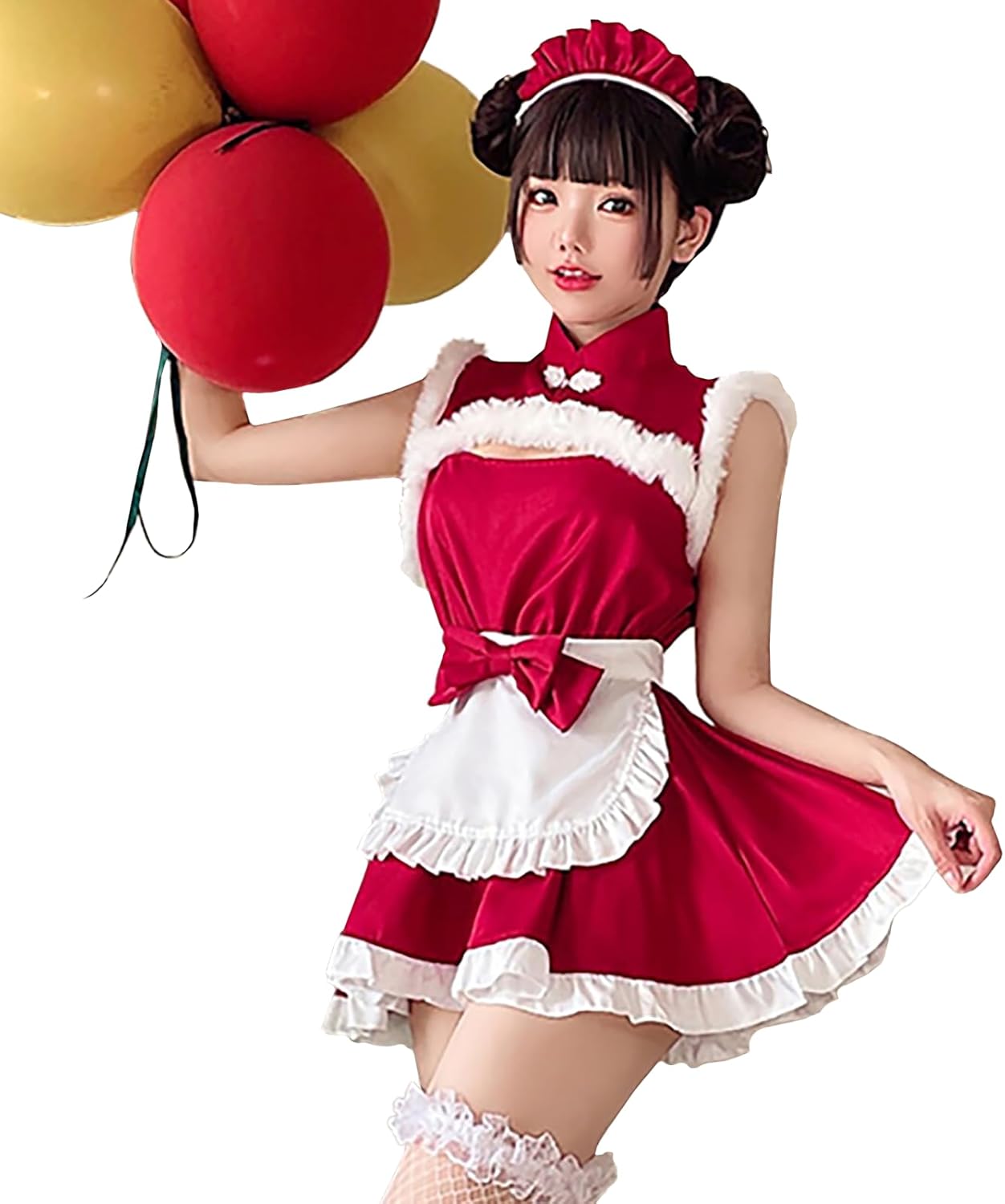 [milky time] クリスマス サンタ サンタコス コスプレ ワンピース メイド リボン