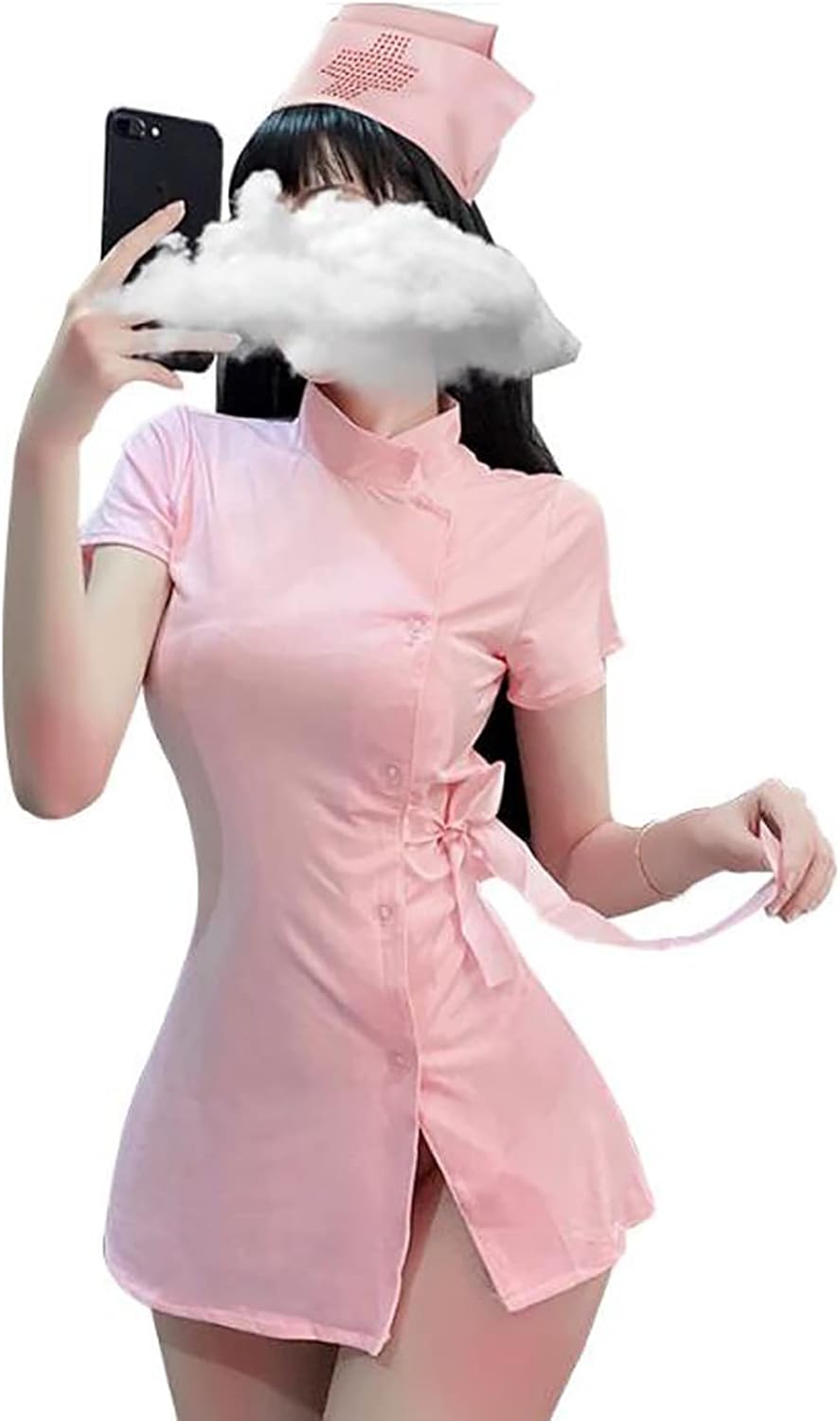 [LIKENNY] ナース服 3点セット コスプレ セクシー コスチューム 白衣の天使 看護婦 制服 可愛い かわ…